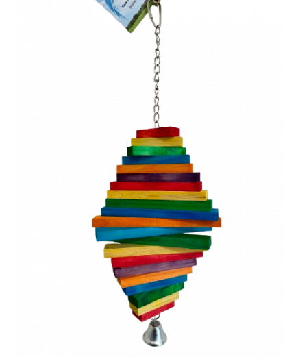 Parrot Supplies Cocotte Wooden Colourful Slats Medium Parrot Toy